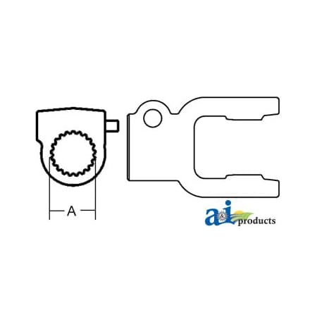 A & I Products Tractor Yoke, Splined 1 3/4" - 20 Spline w/ QDP 6" x4" x3" A-BP507053851-A